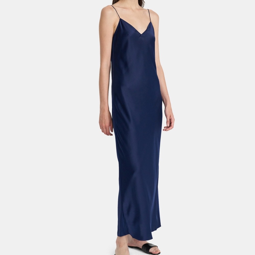 NWT Theory Easy Slip Dress In Satin - Picture 2 of 8